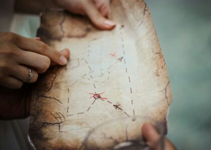 person holding brown map